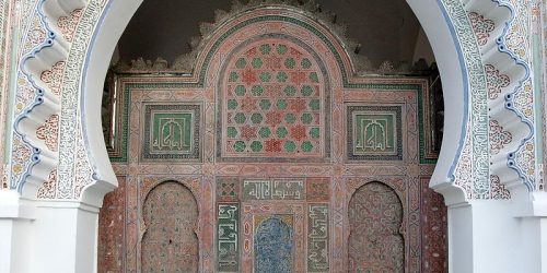Ornately decorated doorway with mosaics
